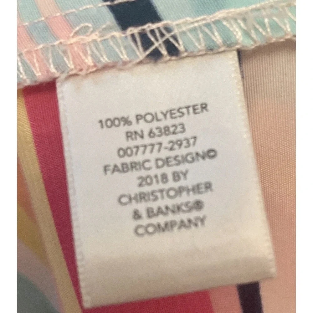 Christopher & Banks Womens Large Colorful Striped Sleeveless V-Neck Blouse Top - Picture 5 of 5